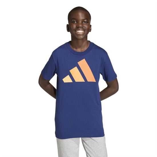 Boys adidas J Bl Tee 160 Jn99 in Dark Blue/Semi - Image 2
