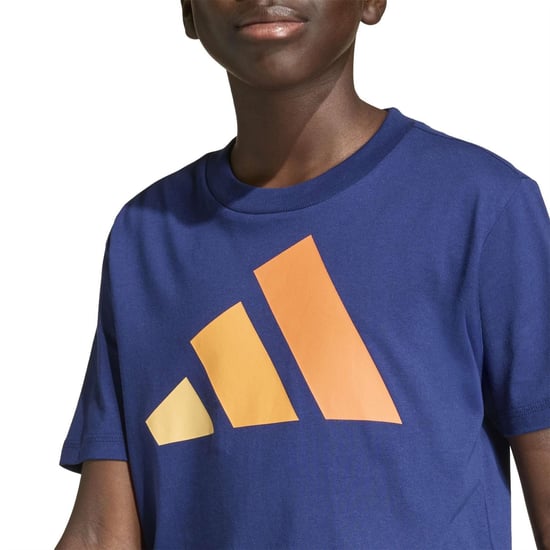 Boys adidas J Bl Tee 160 Jn99 in Dark Blue/Semi - Image 4