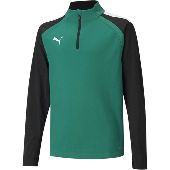 Puma TeamLIGA fleecejack met kwartrits voor kinderen (Groen) - Image 1