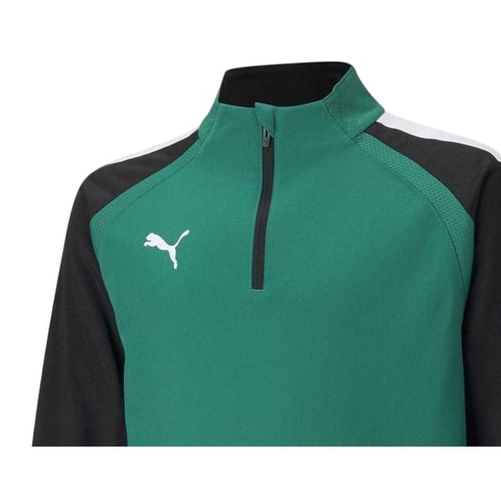 Puma TeamLIGA fleecejack met kwartrits voor kinderen (Groen) - Image 3