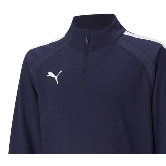 Puma TeamLIGA fleecejack met kwartrits voor kinderen (Marine) - Image 3