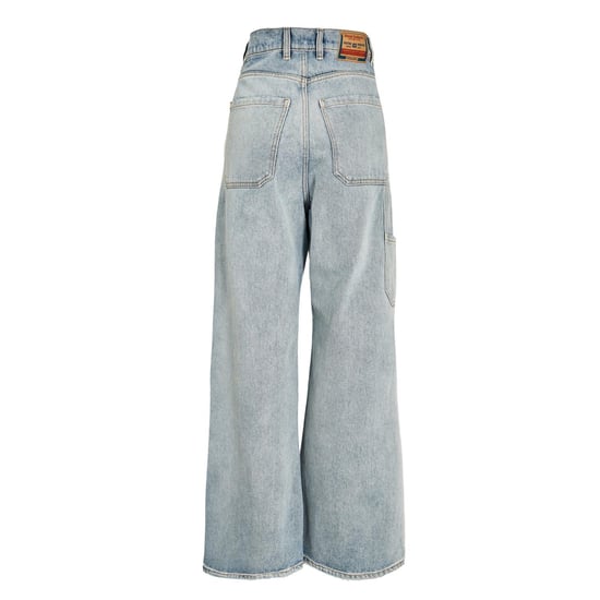 Diesel Damesjeans met drapering en wijde pijpen (Blauwe Denim) - Image 2