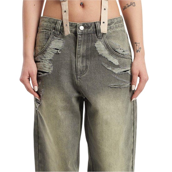 The Ragged Priest Womens/Ladies Crescent Denim Wide Leg Jeans (Grey) - Image 3