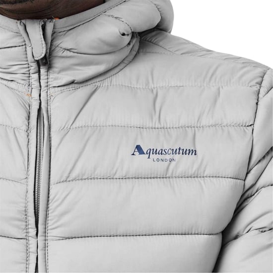 Aquascutum Heren Logo Puffer Jas (Grijs) - Image 3