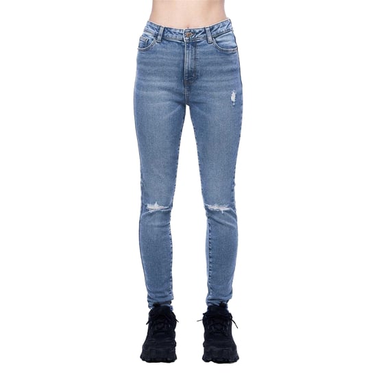 Pieces Skinny jeans met verweerde look voor dames (Blauwe Denim) - Image 4