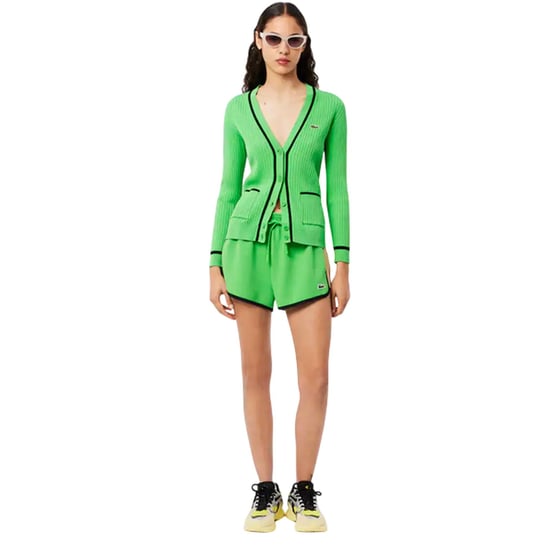 Lacoste Dames Katoenen Gecombineerde Shorts (Groen) - Image 5