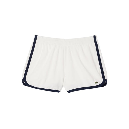 Lacoste Dames Terrycloth Shorts met Contrasterende Rand (Crème/Zwart) - Image 1