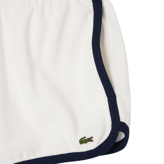 Lacoste Dames Terrycloth Shorts met Contrasterende Rand (Crème/Zwart) - Image 4