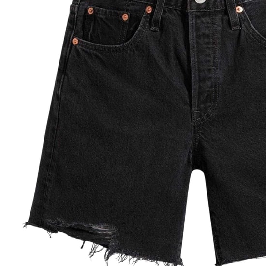Levis Dames/Dames 501 Mid Thigh Shorts (Zwart) - Image 3