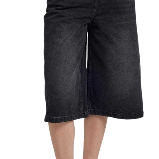 The Ragged Priest Womens/Ladies Release Denim Shorts (Charcoal) - Image 3
