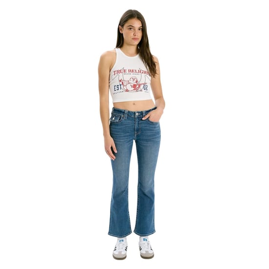 True Religion Womens/Ladies Flap Pocket Flared Jeans (Medium Blue) - Image 3