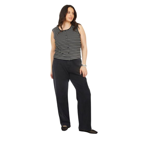 Brave Soul Dames/Dames Denim Mid Rise Straight Leg Jeans (Gewassen Zwart) - Image 1