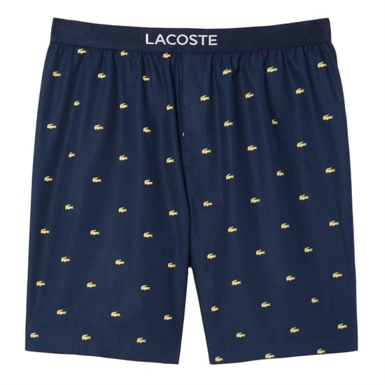 Lacoste Pyjama-short voor heren van popeline met all-overprint (Marine) - Image 2