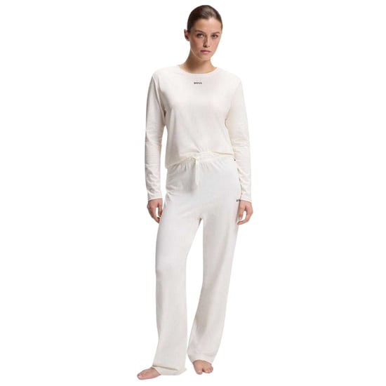 Boss Pyjamasbyxor i bomull med logotyp för kvinnor/damer (Vit) - Image 1
