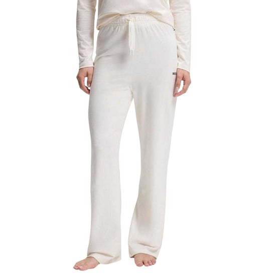 Boss Pyjamasbyxor i bomull med logotyp för kvinnor/damer (Vit) - Image 4