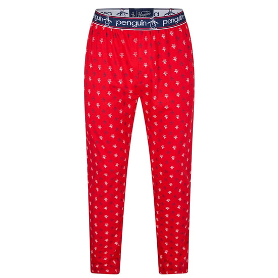 Original Penguin Heren Jersey All Over Logo Pyjama Broek (Rood) - Image 1