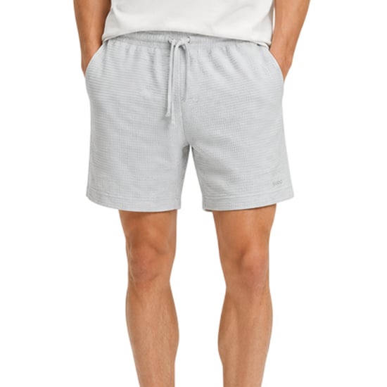 Hugo Gestructureerde pyjamashorts met wafelpatroon voor heren (Grijs) - Image 4