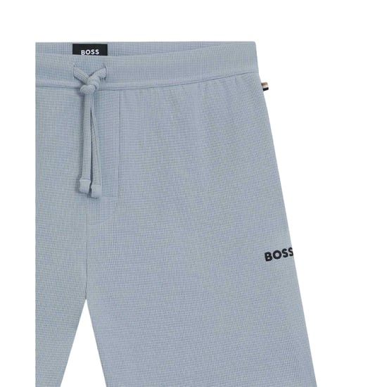 Boss Pyjamasshorts i våfflad bomull för herrar (Blå) - Image 4