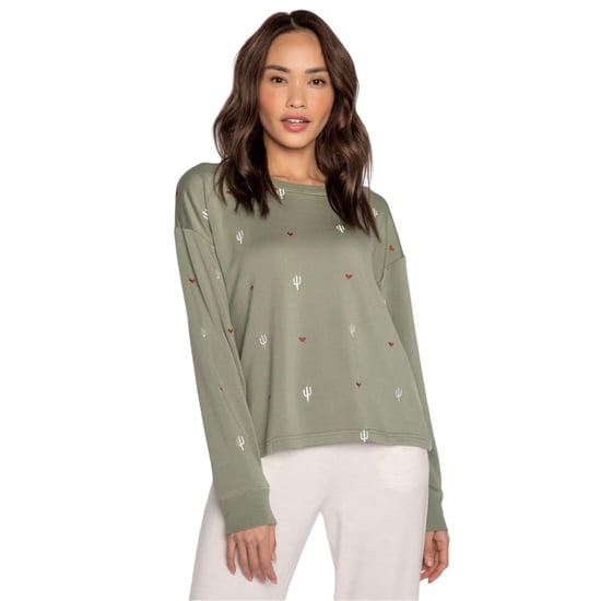 PJ Salvage Dames-shirt van gerecyclede French Terry (Olijf) - Image 2