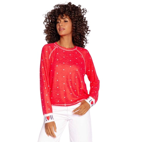 PJ Salvage Dames/Dames Loved Hearts Relaxed Fit Raglan Pullover (Rood) - Image 1
