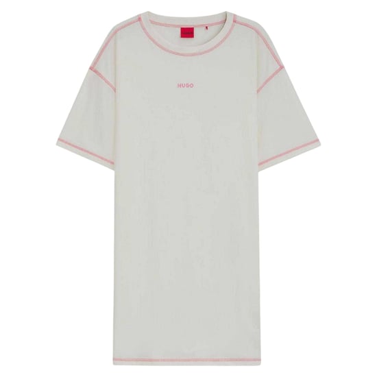 Hugo Katoenen T-shirtjurk met contrasterend logo voor dames (Natuurlijk) - Image 2