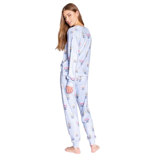 PJ Salvage Dames/Dames Franse Bulldog Pyjama Set (Lichtblauw) - Image 2