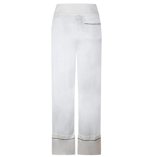 Off White Pyjamasbyxor i satin för kvinnor/damer (Vit) - Image 2