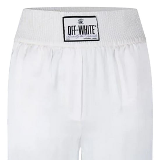 Off White Pyjamasbyxor i satin för kvinnor/damer (Vit) - Image 4