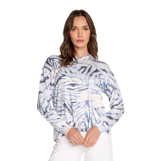 PJ Salvage Långärmad pyjamaströja för kvinnor/damer (Blått Grått) - Image 2