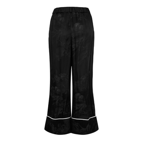Off White Pyjama-broek met bloemenpatroon en wijde pijpen voor dames (Zwart) - Image 2
