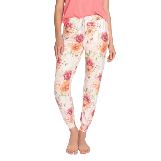 PJ Salvage Kvinnor/Damer Jersey Floral Pyjamas Bottoms (Beige) - Image 2
