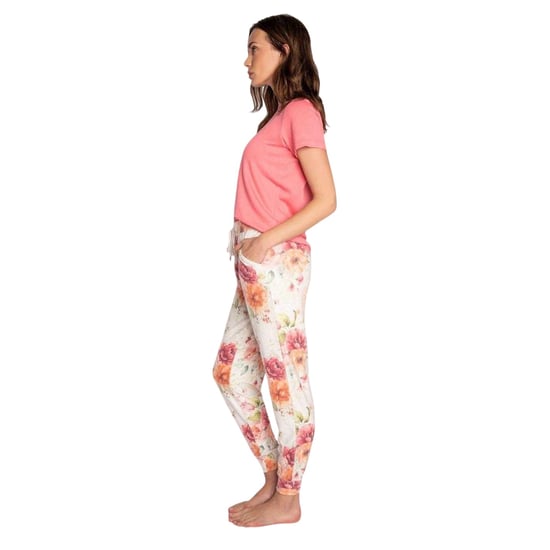 PJ Salvage Kvinnor/Damer Jersey Floral Pyjamas Bottoms (Beige) - Image 3