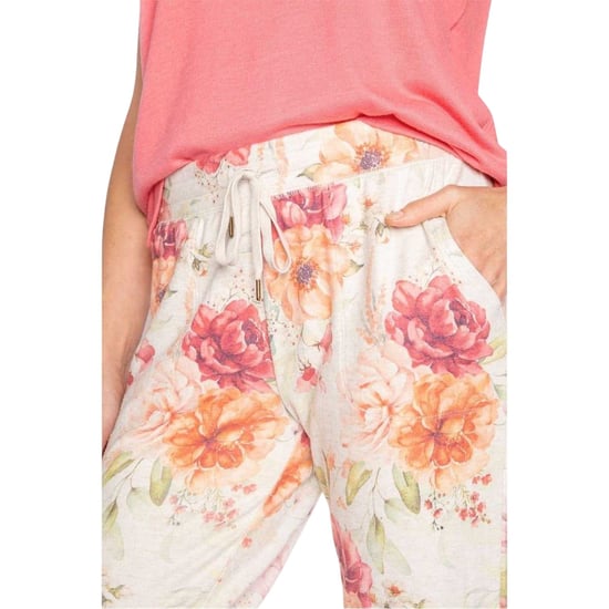 PJ Salvage Kvinnor/Damer Jersey Floral Pyjamas Bottoms (Beige) - Image 4