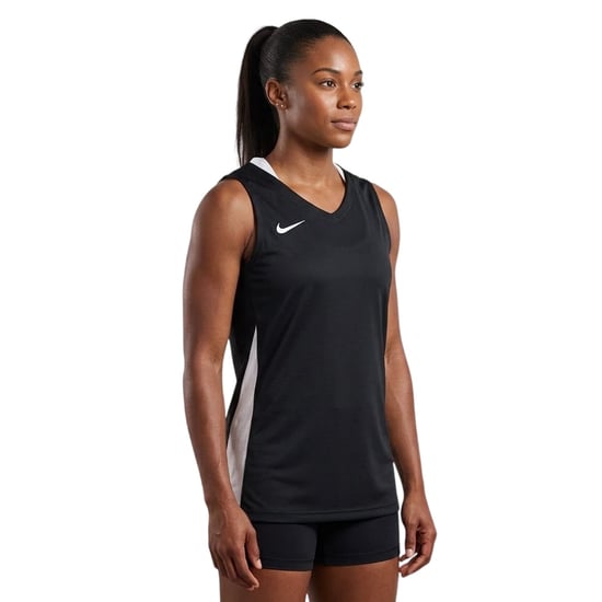 Nike Ärmlös tröja i jersey med kontrastpaneler för damer (Svart/vit) - Image 3