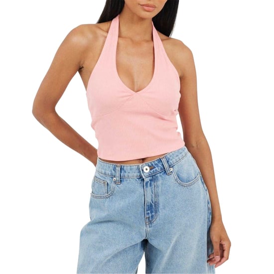 Brave Soul Crop-top zonder mouwen met halternek voor dames (Roze/paars) - Image 2
