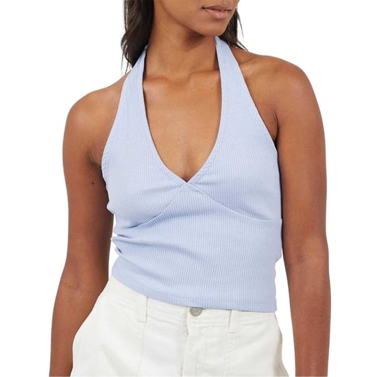 Brave Soul Crop-top zonder mouwen met halternek voor dames (Blauw) - Image 2