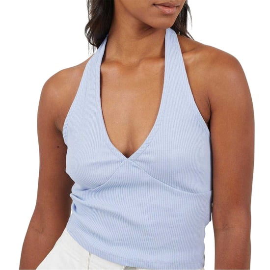Brave Soul Crop-top zonder mouwen met halternek voor dames (Blauw) - Image 4