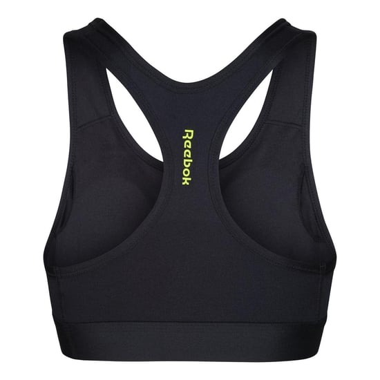 Reebok Sophia sport-BH för kvinnor/damer (SVART/GUL) - Image 2