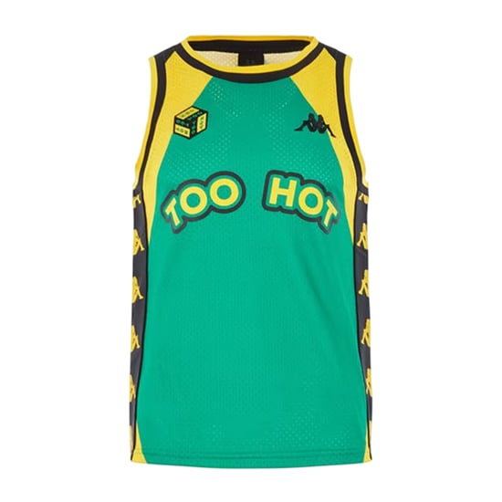 Kappa Heren Geribbelde Net Crew Neck Mouwloze Top (Helder Geel/Zwart) - Image 1