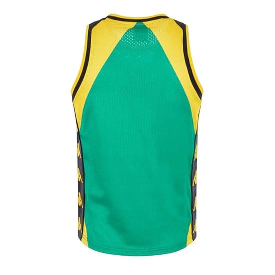 Kappa Heren Geribbelde Net Crew Neck Mouwloze Top (Helder Geel/Zwart) - Image 2