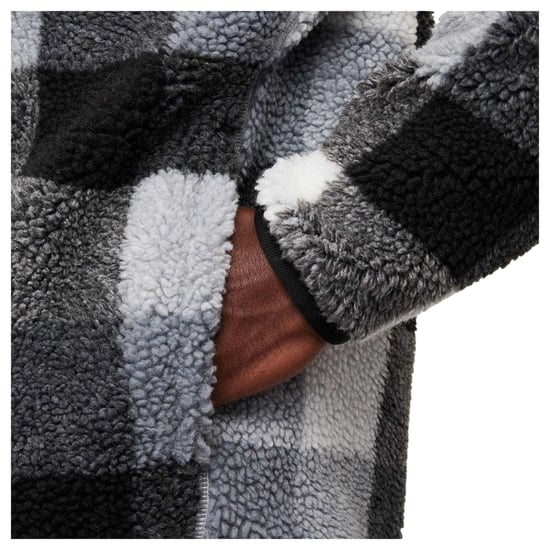 Nike Herrar Vintersäkrad Rutig Mock Neck Fleece Tröja (Svart/Vit) - Image 5