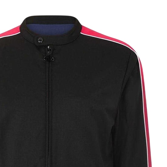 Diesel Heren Contrast Paneel Lange Mouwen Motojack (Zwart/Rood) - Image 3