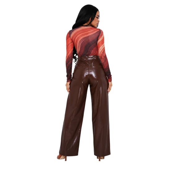 Missy Empire Womens/Ladies Marble Keyhole Bodysuit (Orange) - Image 2