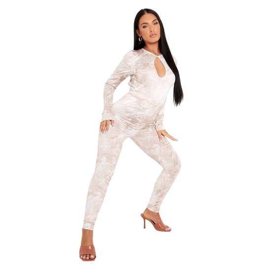 Missy Empire Womens/Ladies Marble Keyhole Bodysuit (Stone) - Image 2