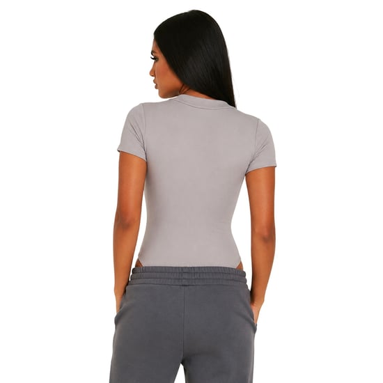 Missy Empire Womens/Ladies Structured Short-Sleeved Bodysuit (Grey) - Image 2
