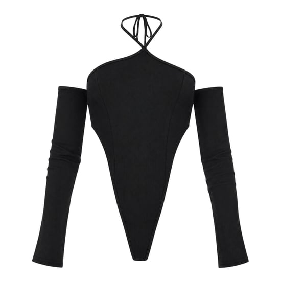 Missy Empire Dames/Dames Ribbed Bodysuit (Zwart) - Image 2