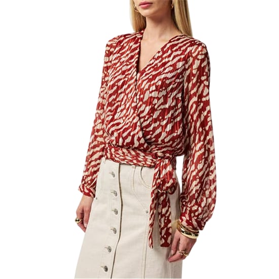 Vero Moda Womens/Ladies Animal Print V Neck Wrap Top (Fired Brick) - Image 3