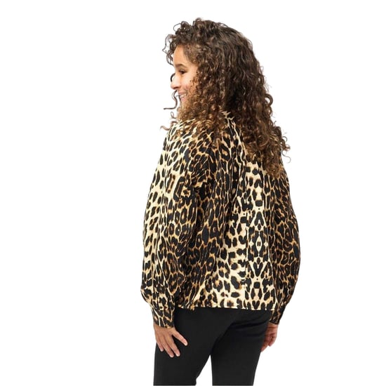 Biba Girls Leopard Print Balloon Sleeve Blouse (Brown/Black) - Image 3