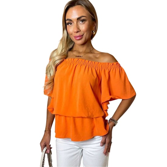 AX Paris Womens/Ladies Ruffle Hem Bardot Top (Orange) - Image 1