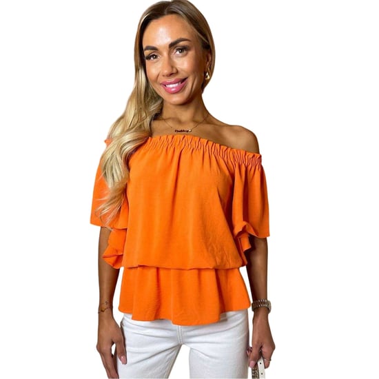 AX Paris Womens/Ladies Ruffle Hem Bardot Top (Orange) - Image 2